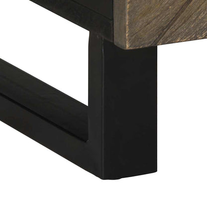 Mesa De Centro Madera Maciza De Mango Negra 100X54X40 Cm