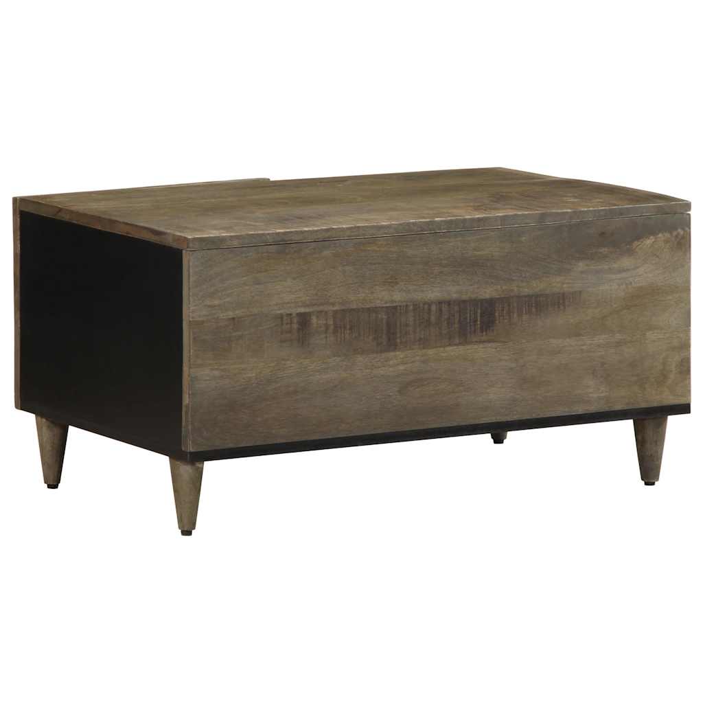 Mesa De Centro De Madera Maciza De Mango Gris Claro 80X50X40 Cm
