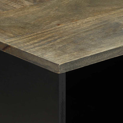 Mesa De Centro De Madera Maciza De Mango Gris Claro 80X50X40 Cm