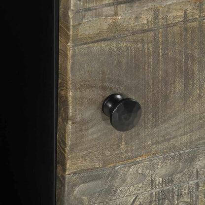Mesa De Centro De Madera Maciza De Mango Gris Claro 80X50X40 Cm