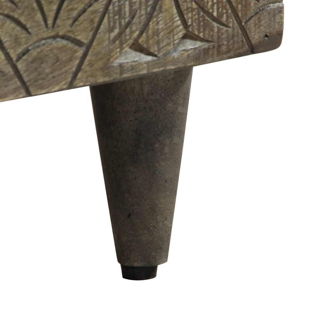 Mesa De Centro De Madera Maciza De Mango Gris Claro 80X50X40 Cm