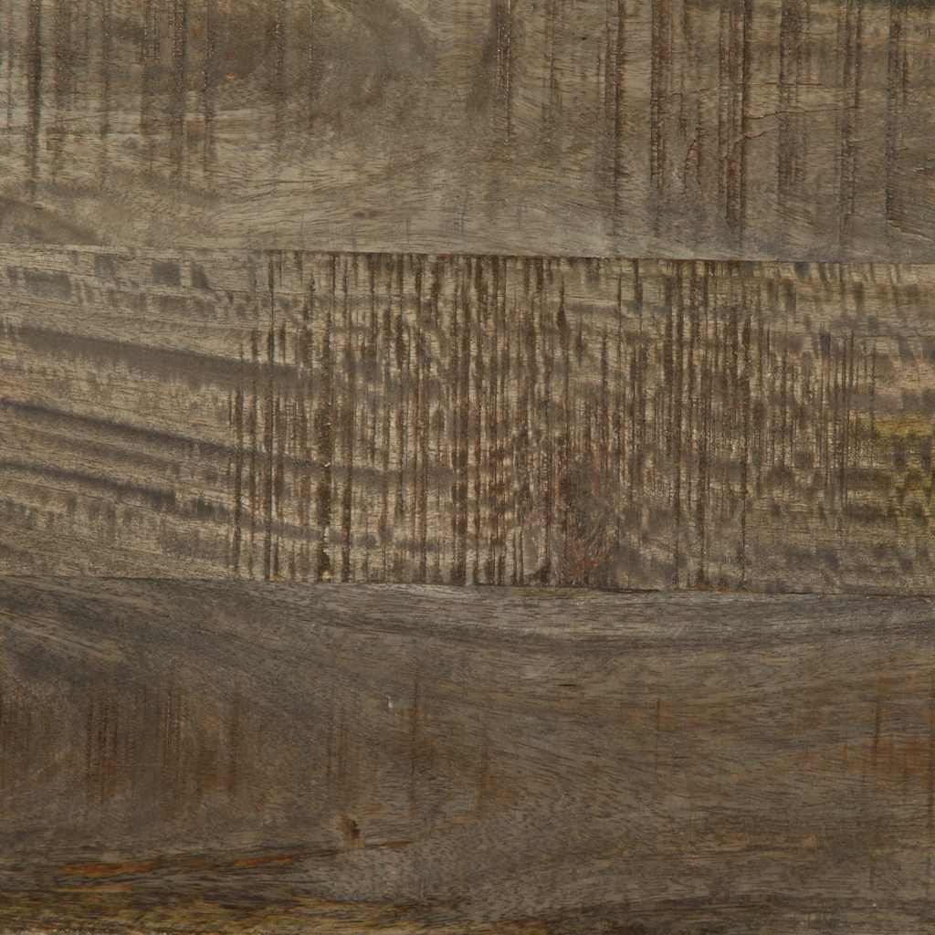 Mesa De Centro De Madera Maciza De Mango Gris Claro 80X50X40 Cm