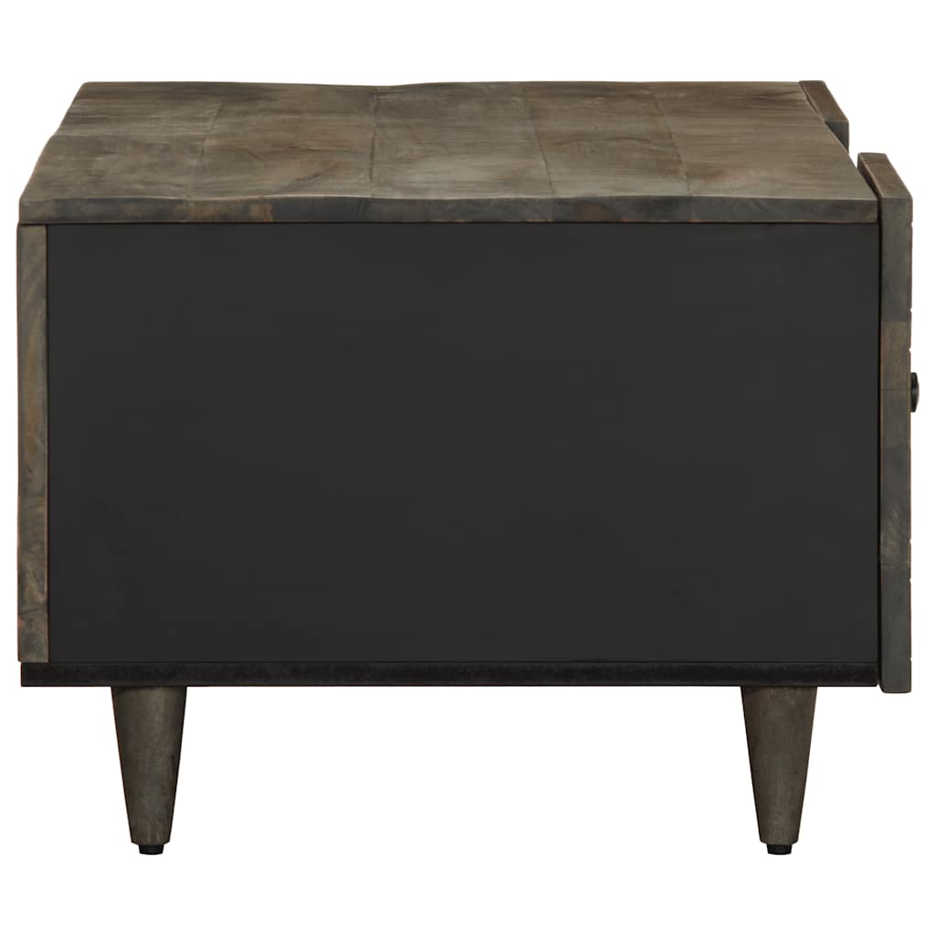 Mesa De Centro Madera Maciza De Mango Gris Claro 100X54X40 Cm