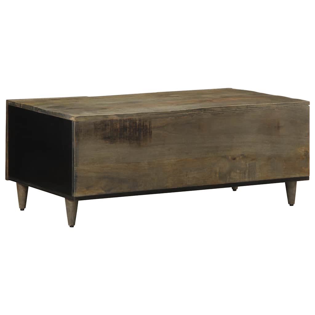 Mesa De Centro Madera Maciza De Mango Gris Claro 100X54X40 Cm