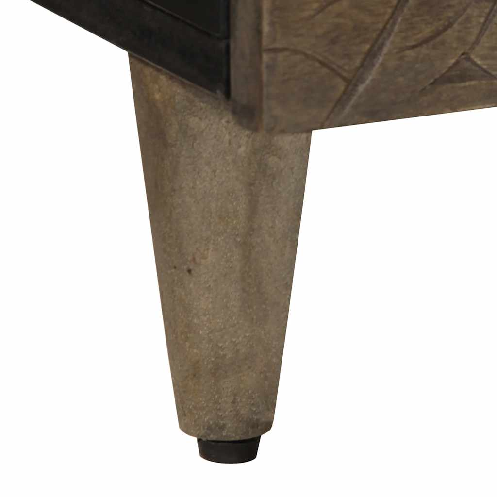 Mesa De Centro Madera Maciza De Mango Gris Claro 100X54X40 Cm