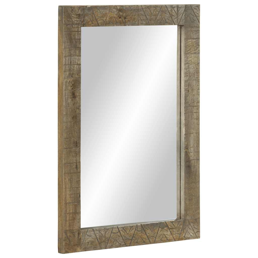 Espejo De Baño Madera Maciza Mango 50X2,5X70 Cm