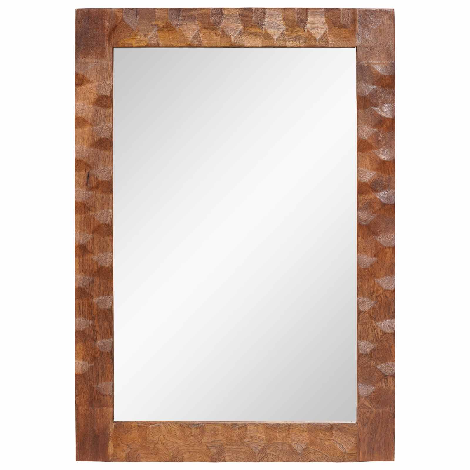 Espejo De Baño Acabado De Acacia Marrón 50 X 70 X 2,5 Cm