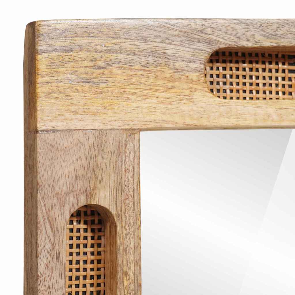 Espejo De Baño Marrón 50 X 2,5 X 70 Cm Madera De Mango Maciza