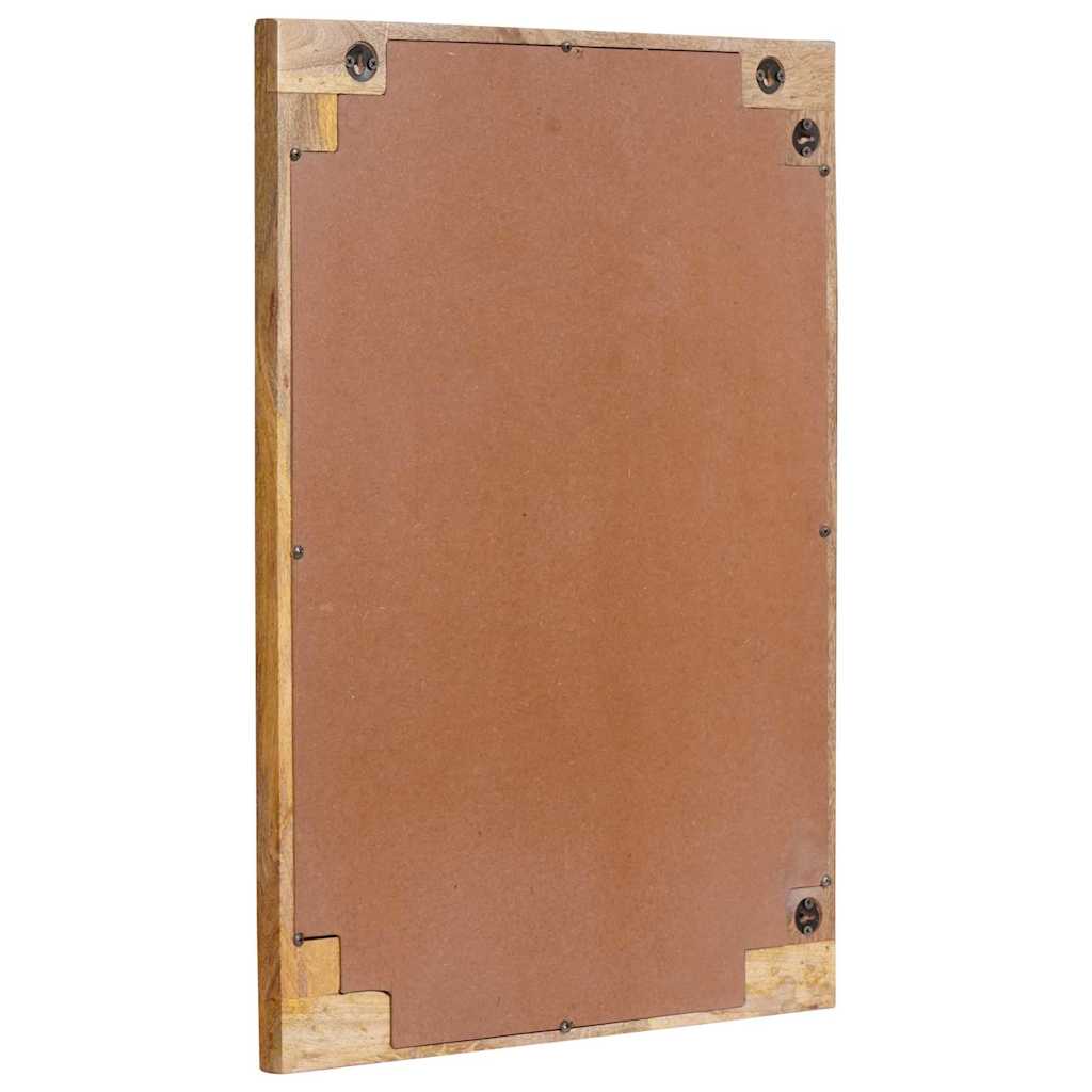 Espejo De Baño Marrón 50 X 2,5 X 70 Cm Madera De Mango Maciza