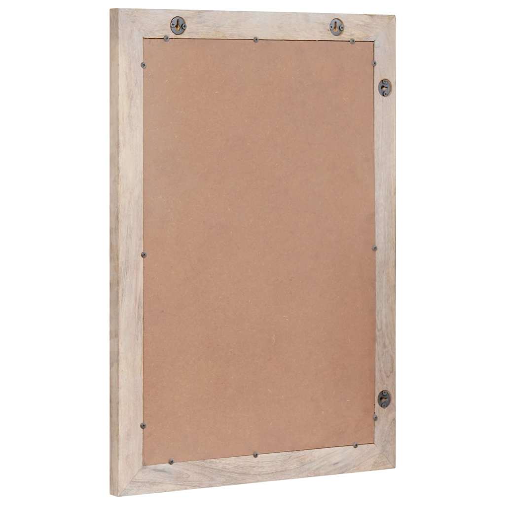 Espejo De Pared Blanco Blanqueado 70 X 50 Cm Rectangular