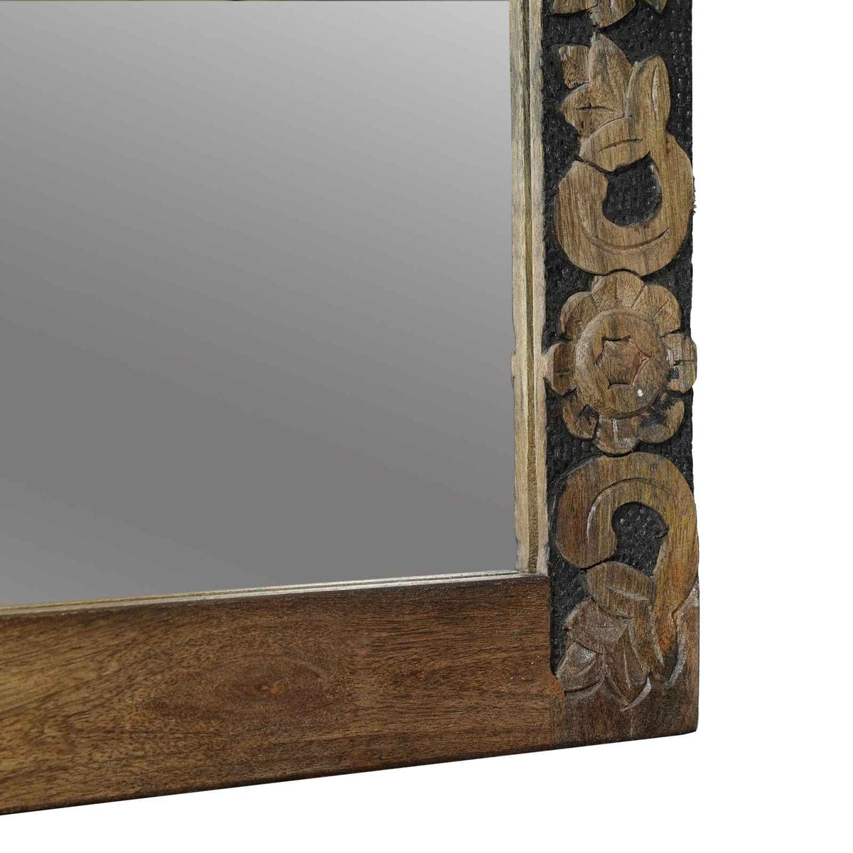 Espejo De Pared Madera De Nogal Marrón 70 X 50 Cm Rectangular
