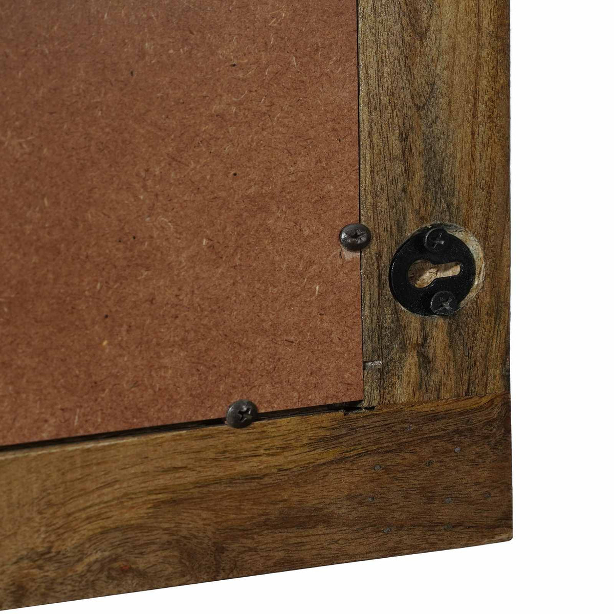 Espejo De Pared Madera De Nogal Marrón 70 X 50 Cm Rectangular