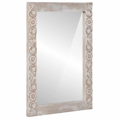 Espejo De Pared Madera De Nogal Marrón 70 X 50 Cm Rectangular