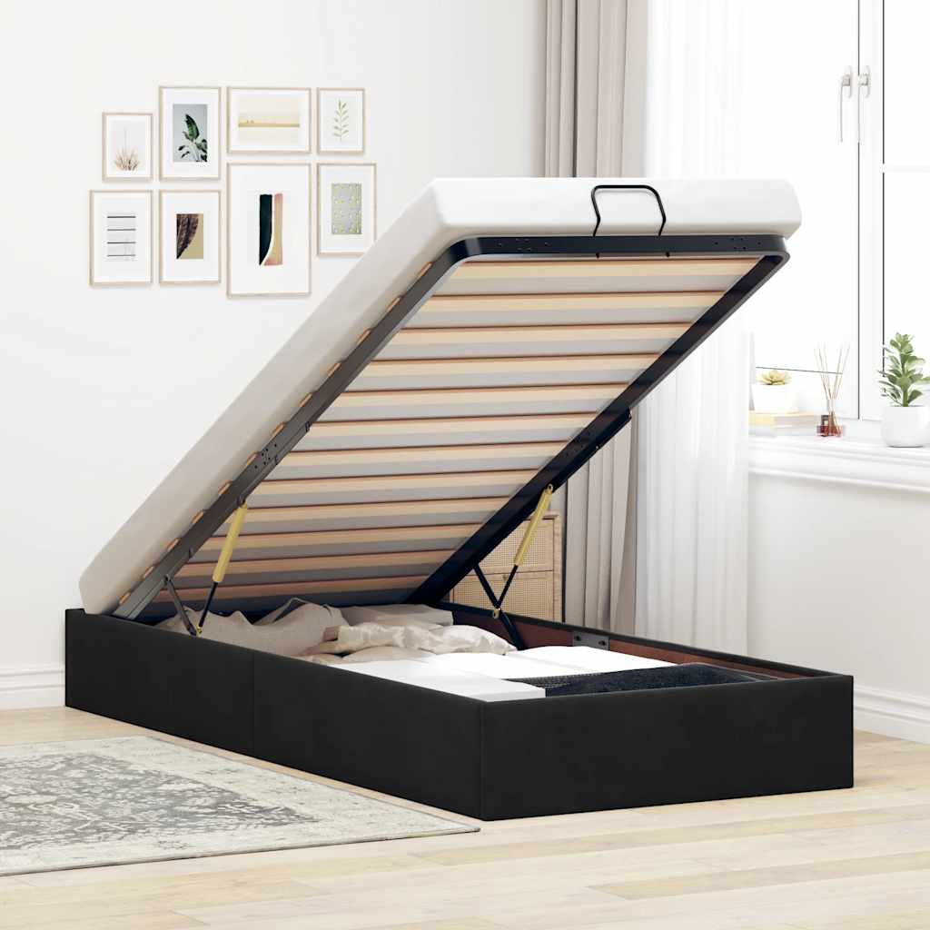 Estructura De Cama Otomana Sin Colchón Terciopelo