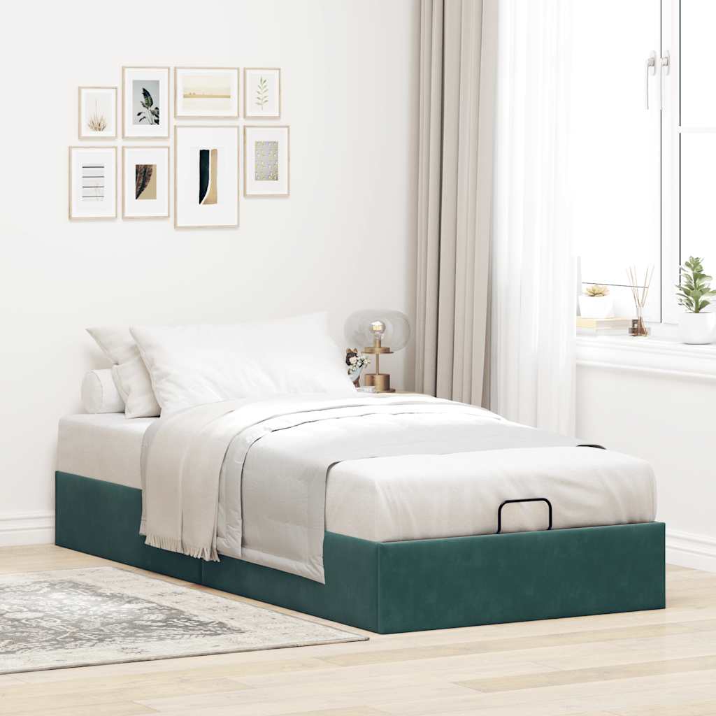 Estructura De Cama Otomana Sin Colchón Terciopelo
