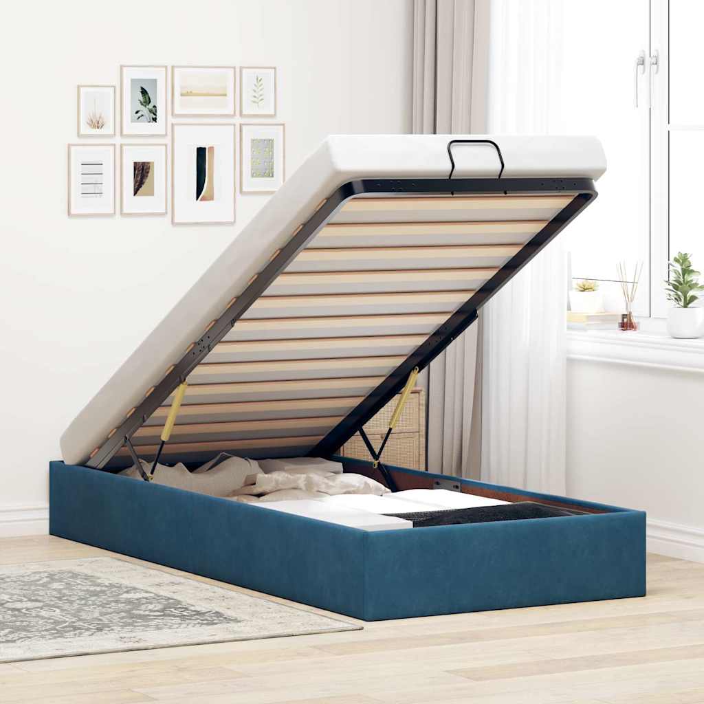 Estructura De Cama Otomana Sin Colchón Terciopelo