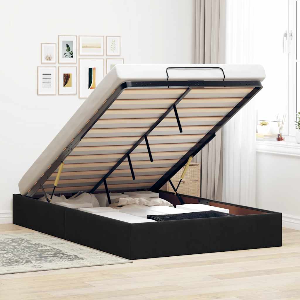 Estructura De Cama Otomana Sin Colchón Terciopelo