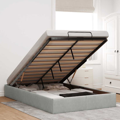 Estructura De Cama Otomana Sin Colchón Terciopelo