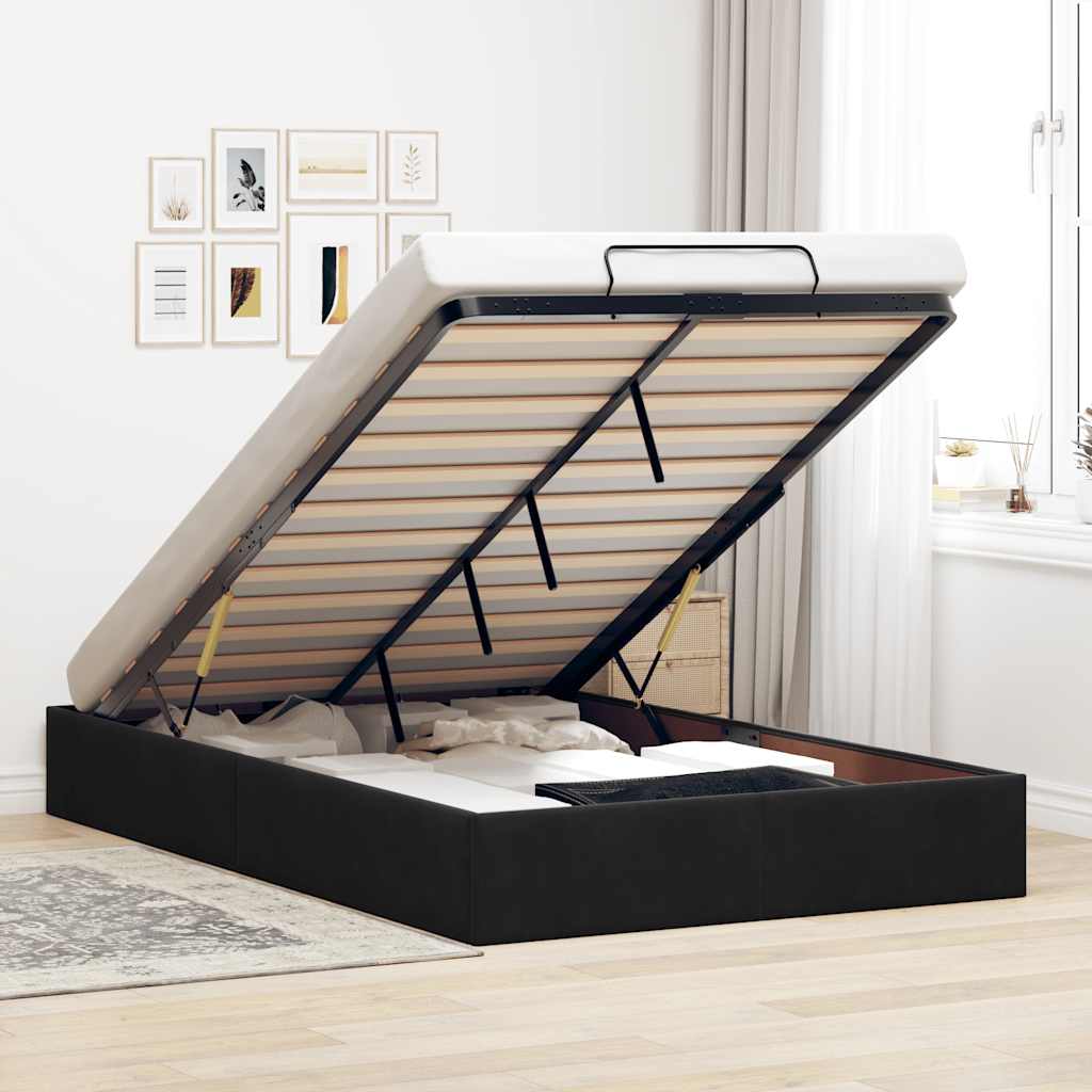 Estructura De Cama Otomana Sin Colchón Terciopelo