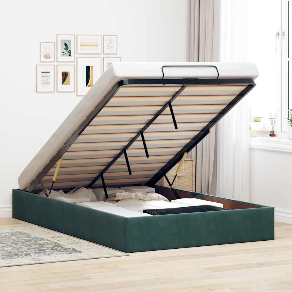 Estructura De Cama Otomana Sin Colchón Terciopelo