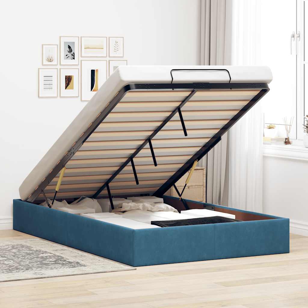 Estructura De Cama Otomana Sin Colchón Terciopelo