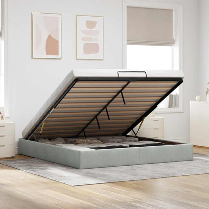 Estructura De Cama Otomana Sin Colchón Terciopelo