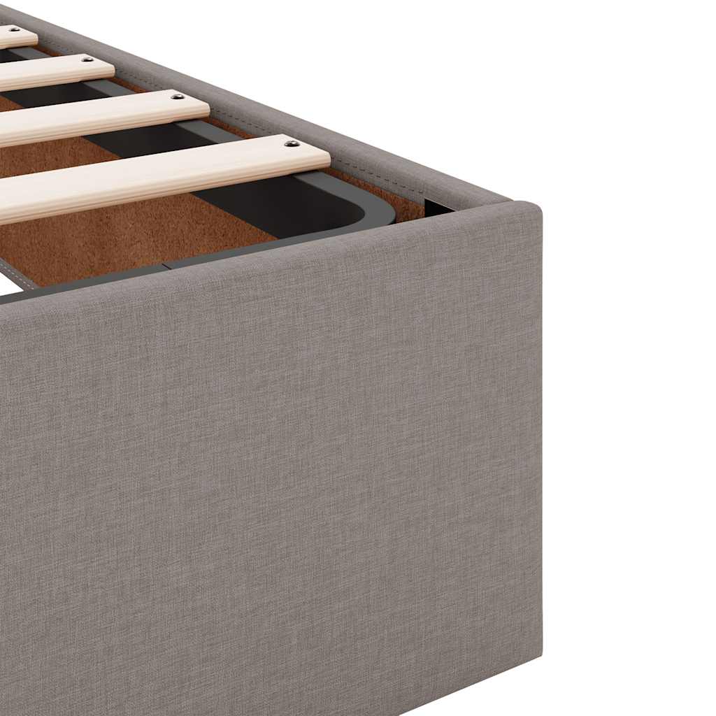 Estructura De Cama Otomana Colchones Tela Gris Pardo