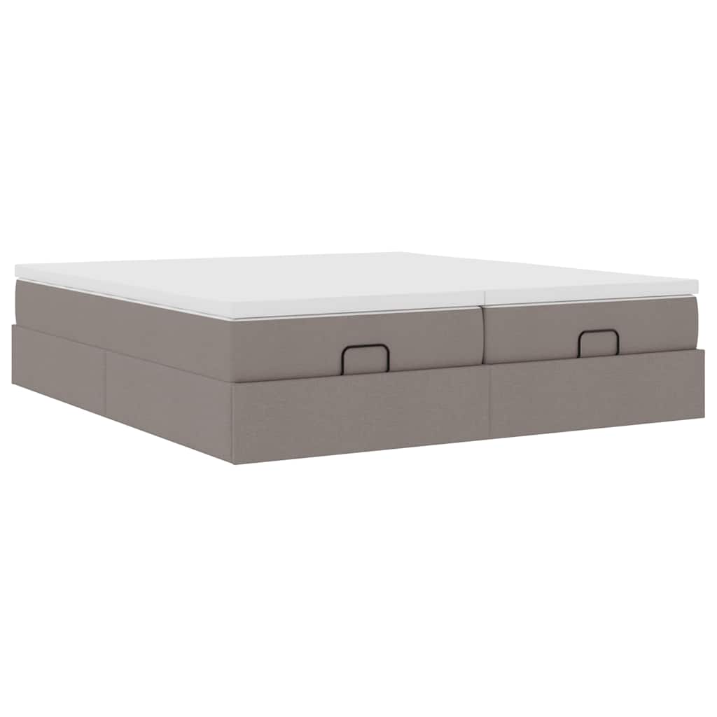 Estructura De Cama Otomana Colchones Tela Gris Pardo