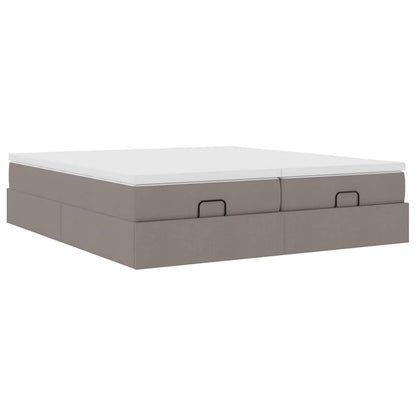 Estructura De Cama Otomana Colchones Tela Gris Pardo