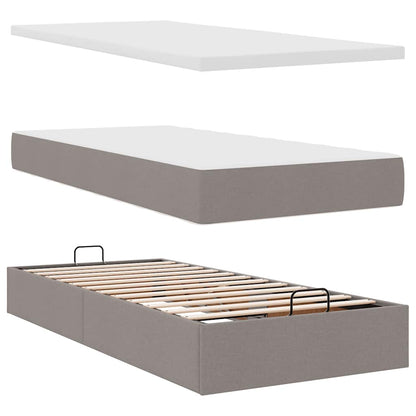 Estructura De Cama Otomana Colchones Tela Gris Pardo