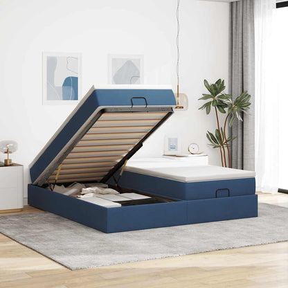 Estructura De Cama Otomana Colchones Tela Gris Pardo