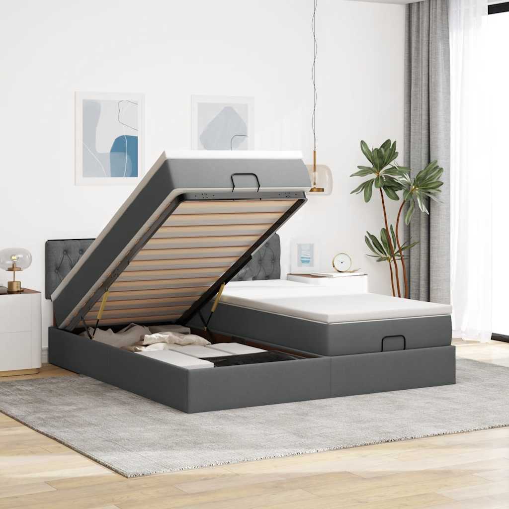 Estructura Cama Otomana Colchones Tela 200X200Cm