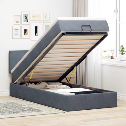Estructura De Cama Otomana Colchón Terciopelo