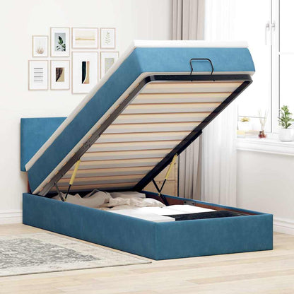 Estructura De Cama Otomana Colchón Terciopelo