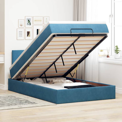Estructura De Cama Otomana Colchón Terciopelo