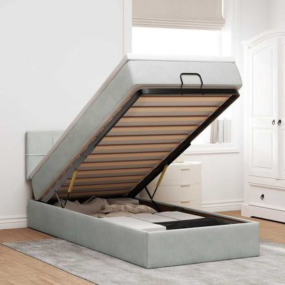 Estructura De Cama Otomana Colchón Terciopelo