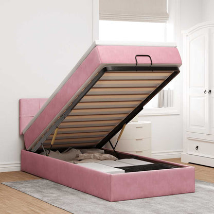 Estructura De Cama Otomana Colchón Terciopelo