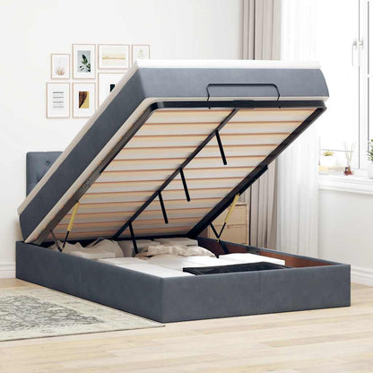Estructura De Cama Otomana Colchón Terciopelo