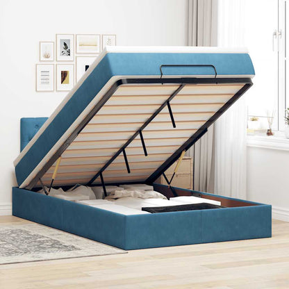 Estructura De Cama Otomana Colchón Terciopelo