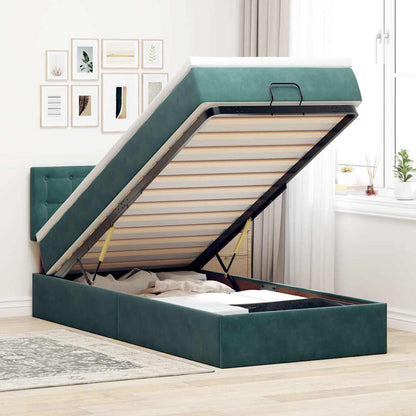 Estructura De Cama Otomana Colchón Terciopelo