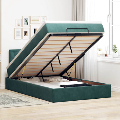 Estructura De Cama Otomana Colchón Terciopelo