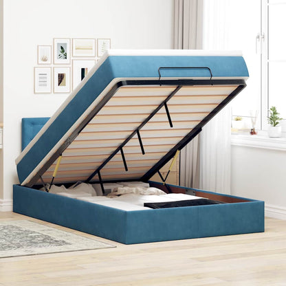 Estructura De Cama Otomana Colchón Terciopelo