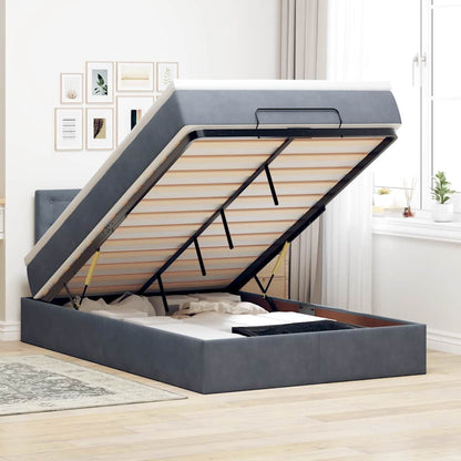 Estructura De Cama Otomana Colchón Terciopelo