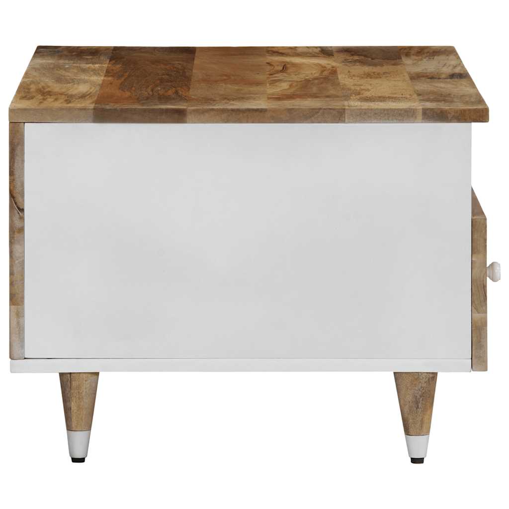 Mesa De Centro De Madera Maciza Mango 80X54X40 Cm