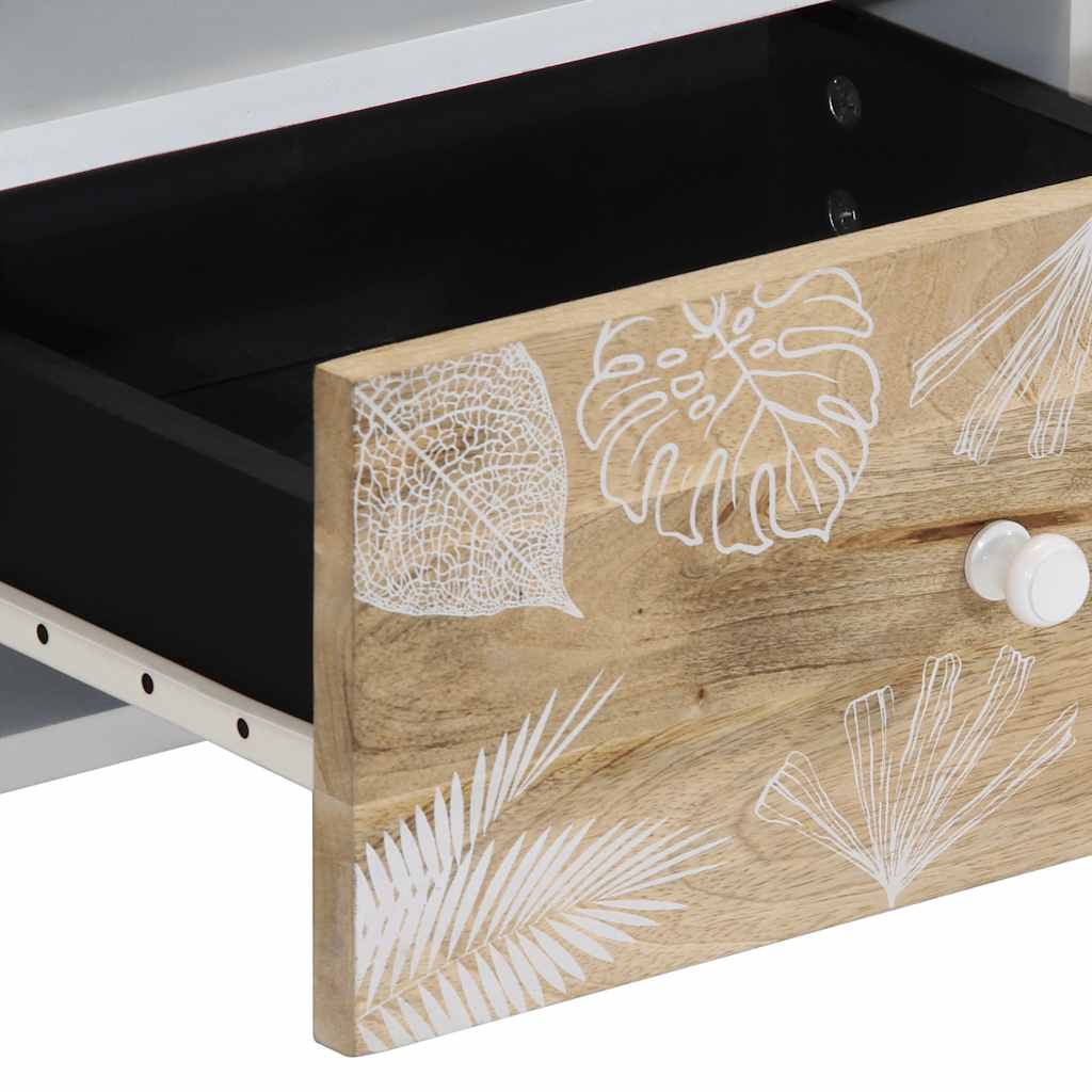 Mesa De Centro De Madera Maciza Mango 80X54X40 Cm