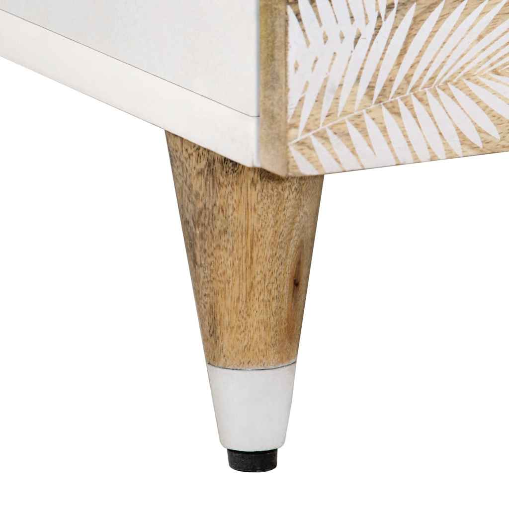 Mesa De Centro De Madera Maciza Mango 80X54X40 Cm