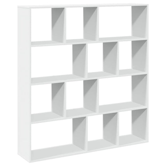 Estantería Librería Madera De Ingeniería Blanca 132X29X141,5 Cm