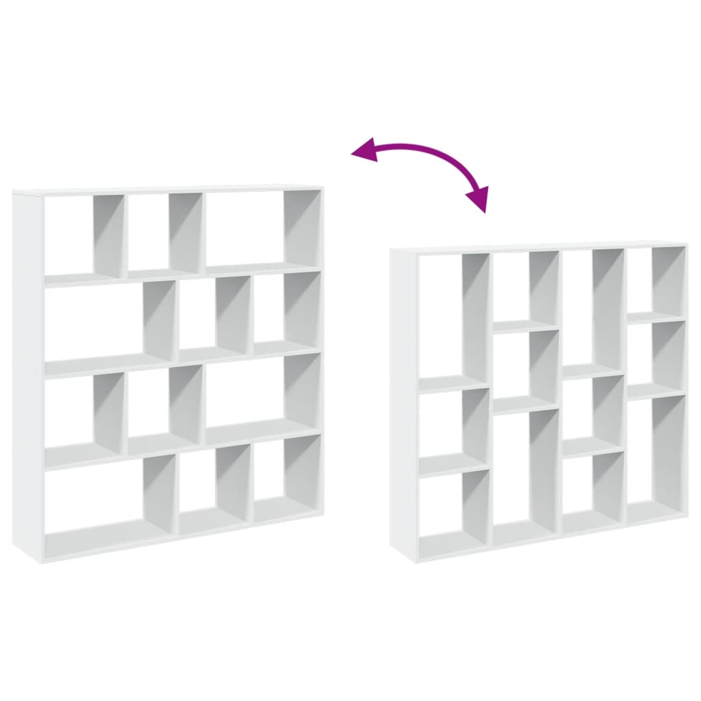 Estantería Librería Madera De Ingeniería Blanca 132X29X141,5 Cm