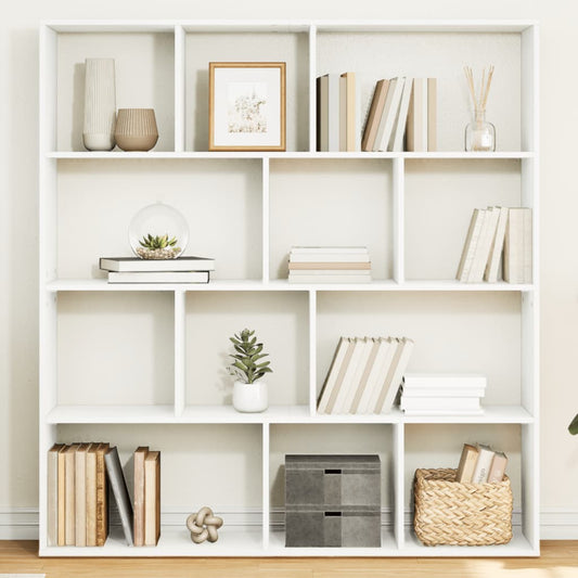Estantería Librería Madera De Ingeniería Blanca 132X29X141,5 Cm