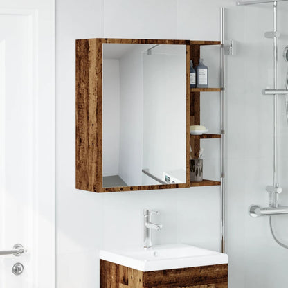 Armario Espejo De Baño Madera Envejecida 62,5X20,5X64 Cm